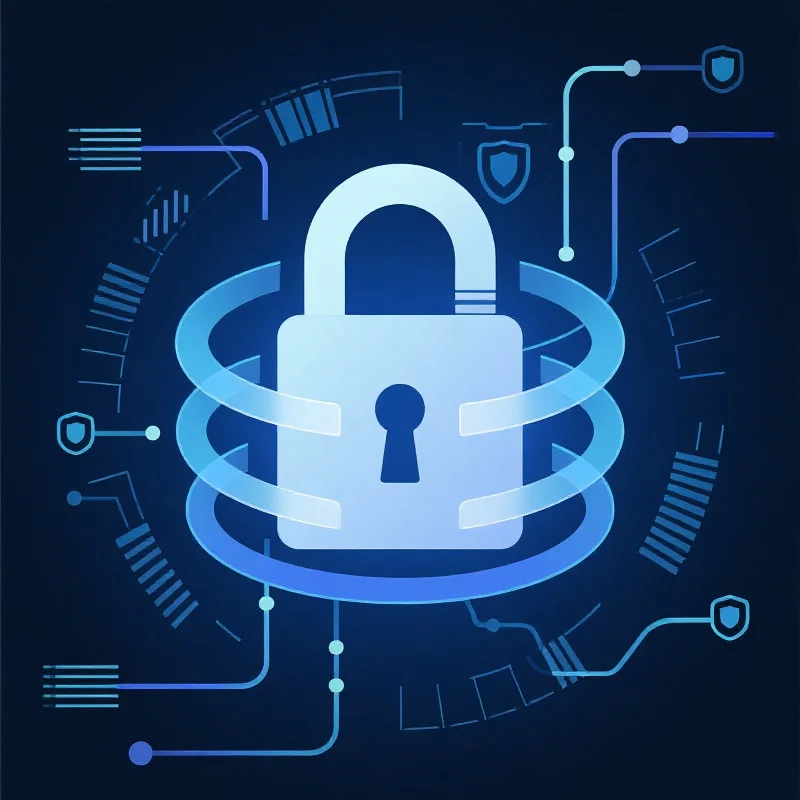 多重安全锁，代表着数据加密和账户保护